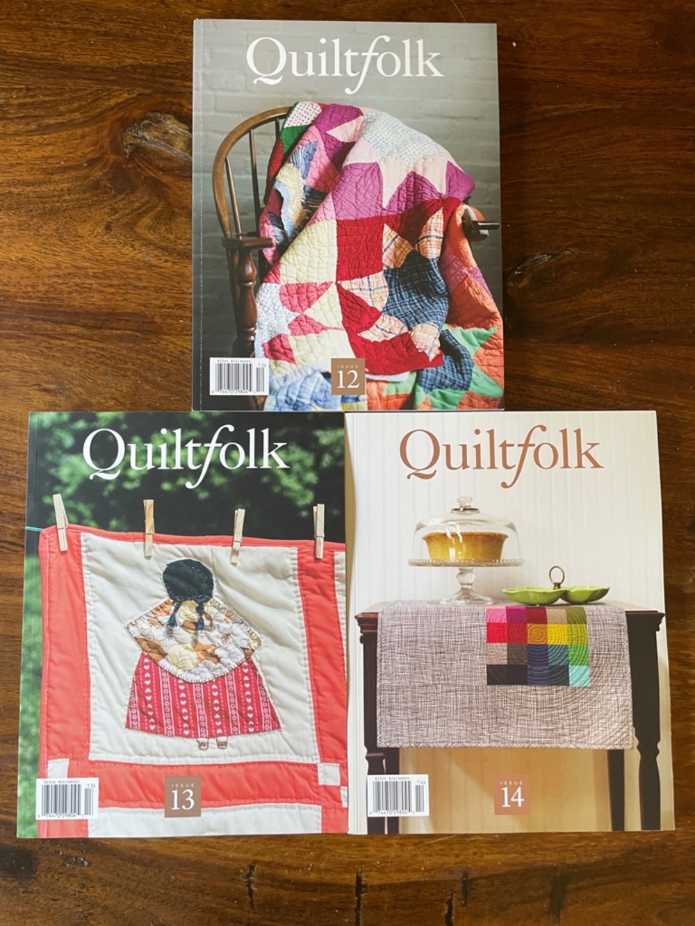 Bundle Lot 3 Quiltfolk Magazines (Issues # 12, 13, 14) - very nice condition